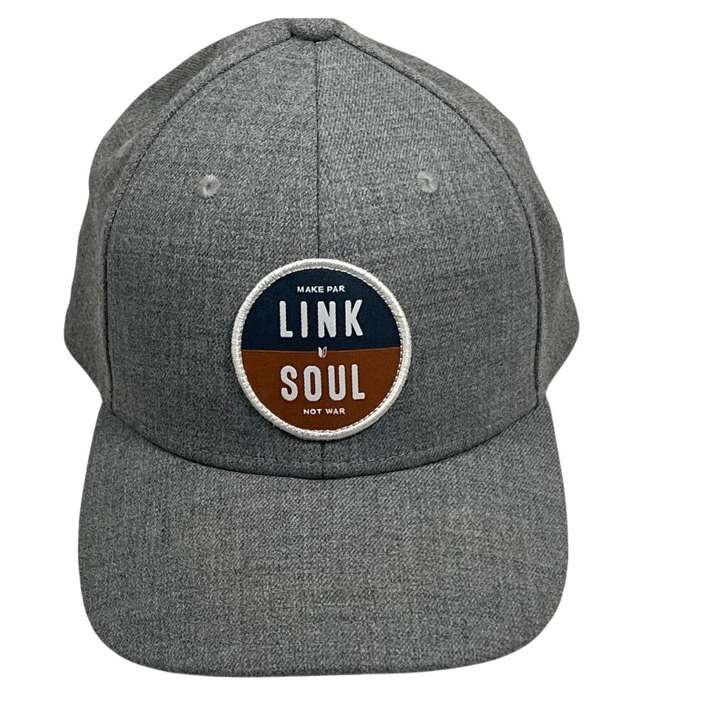 Grey Linksoul Make Par Not War Snapback Golf Hat Round Embroidered Logo Peace